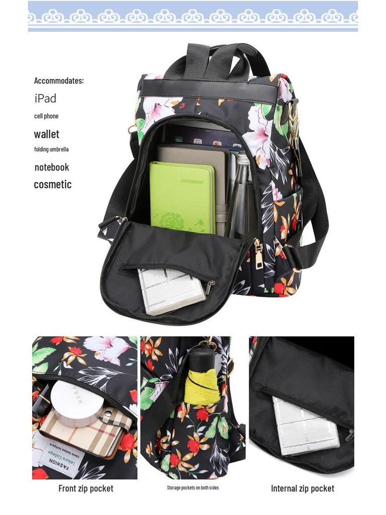 Junior High School Large Capacity Korean Style Printed Backpack for Girls