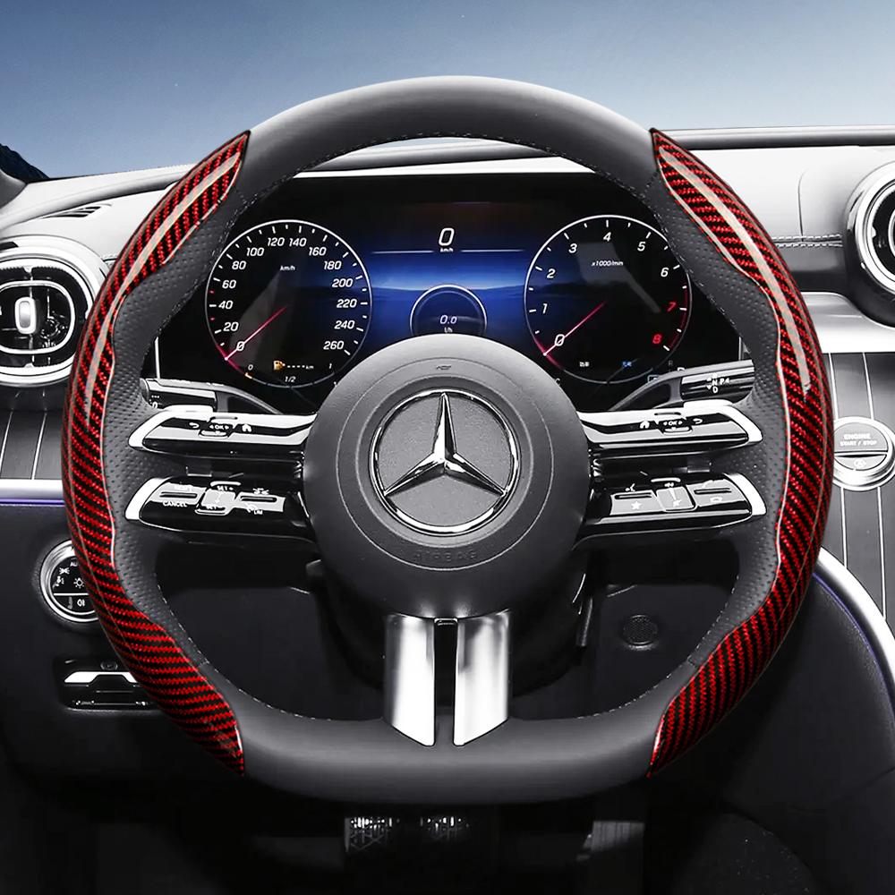 Geeignet für Mercedes-Benz Lenkradabdeckung mit Carbonfaser-Textur und segmentiertem Schnellverschluss-Design V g S a E C-Klasse Gle Glc Gla Glb Cls