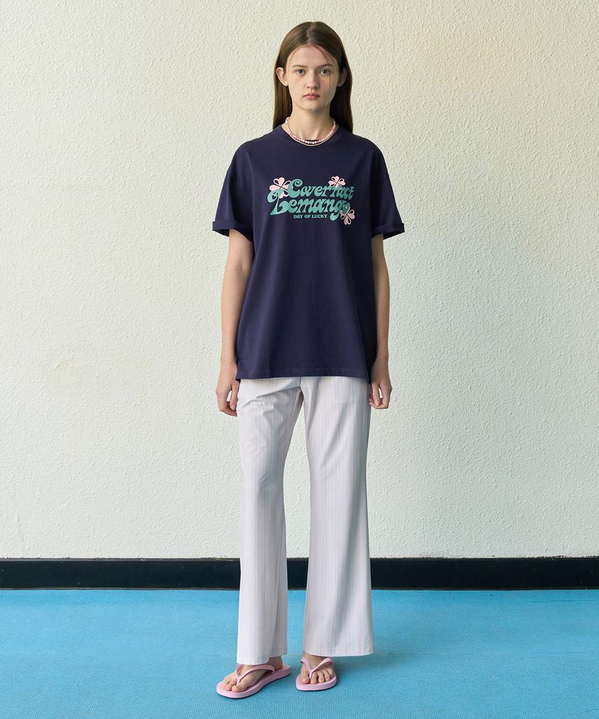COVERNAT WOMAN [Covernat X Lemango] Women'S Graphic Oversized T-Shirt Navy
