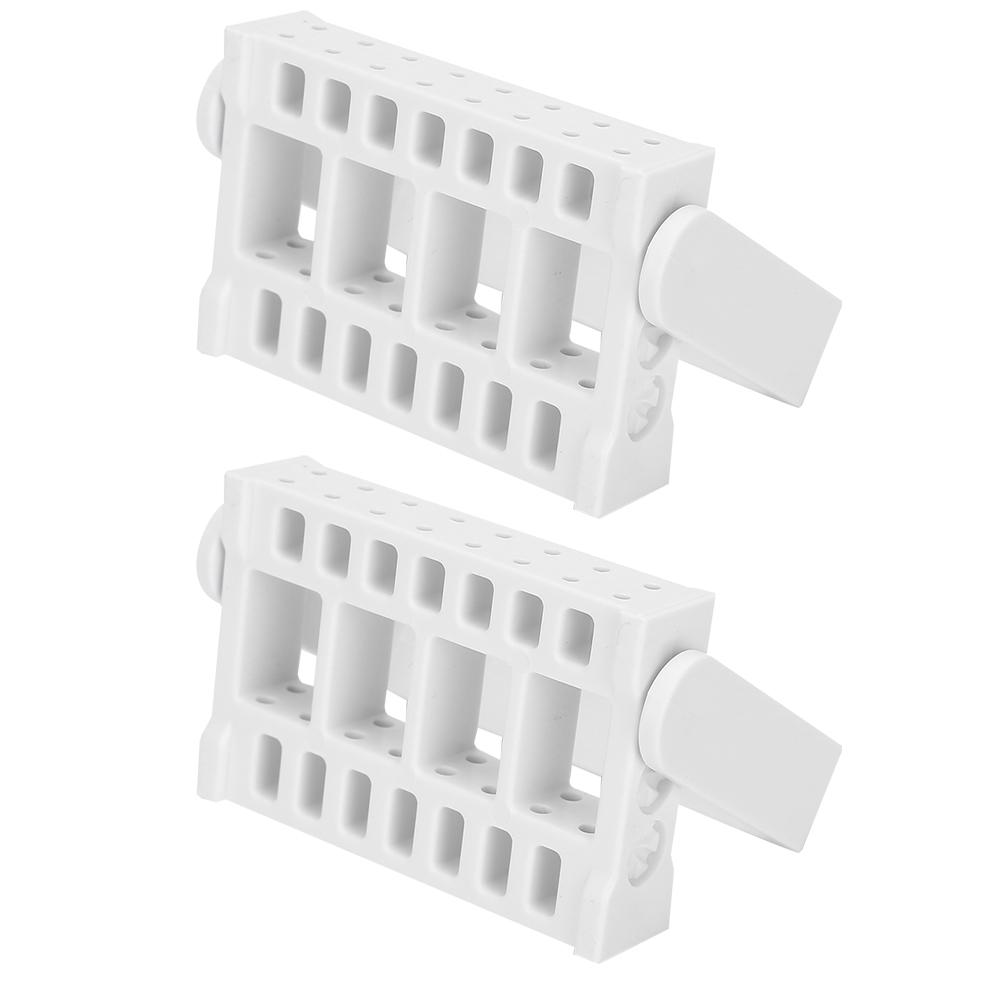 2pcs 16 Holes Nail Drill Bits Display Holders Stand Nail Grinding Head Storage BoxWhite