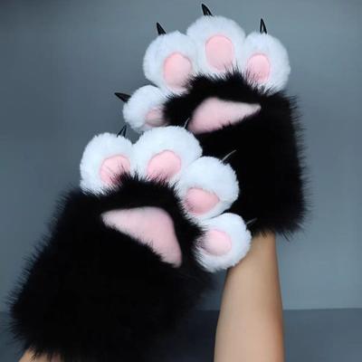 1Pc Thicken Cosplay Cat Paw Glove Plush Cosplay Glove New Cat Claw Mittens  Props