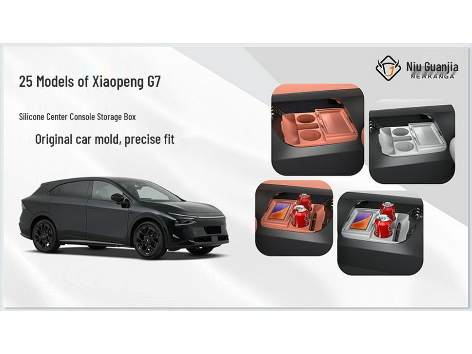 XPeng G7 Center Console Silicone Storage Box for Glasses and Accessories - Fits 25 Models