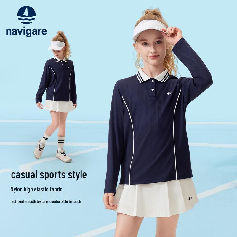 Navigare Girls' Long-Sleeve POLO Shirt
