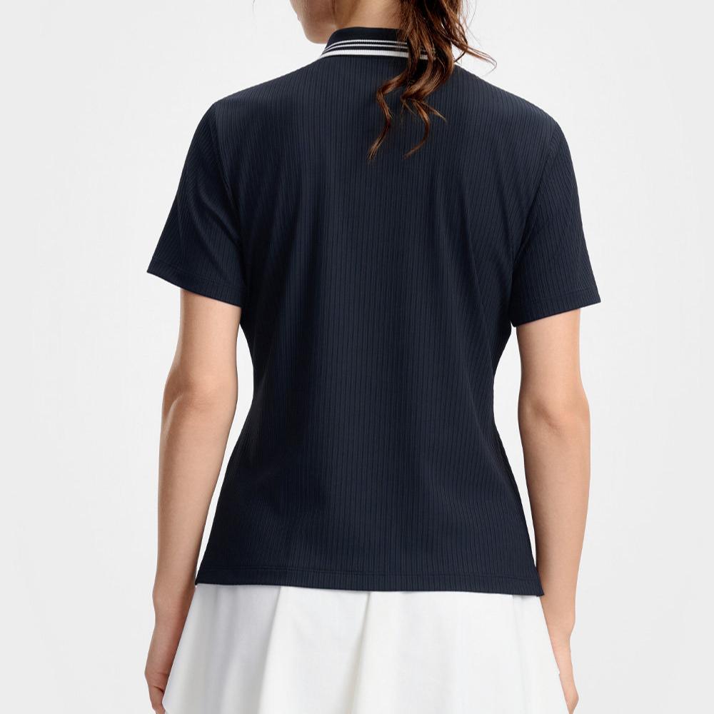 FILA Tennis Simple Comfortable Casual Short Sleeve Polo Shirt Women tops Legendary-Blue A11W623138F-NV
