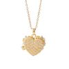Creative Zircon Heart Can Open Photo Frame Pendant Necklaces for Women Romantic Stainless Steel Chain Jewelry Accessories Gifts