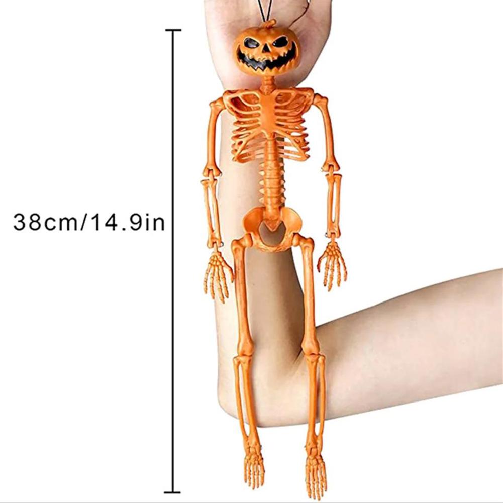

Halloween Pumpkin Skeleton Decorations with Movable Joints Human Bones Stayable Posable Skeletons for Spooky Scene Party Favor L