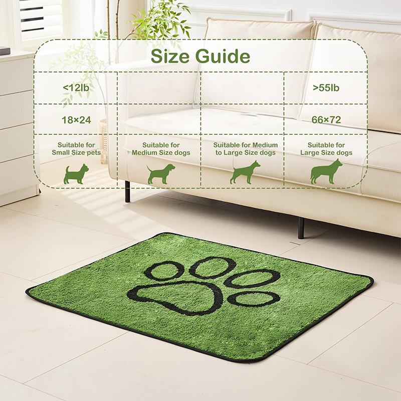 Omyvatelné podložky na čůrání pro psy, 2 kusy Super absorpční opakovaně použitelné podložky pro štěňata se zelenou dlouhou vlnou pro nácvik venčení, na podlahu, na pohovku