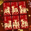 2027 Sheep Year Red Envelopes 6Pcs Waterproof Coated Lucky Hongbao for Chinese New Year Spring Festival Outdoor Gifting