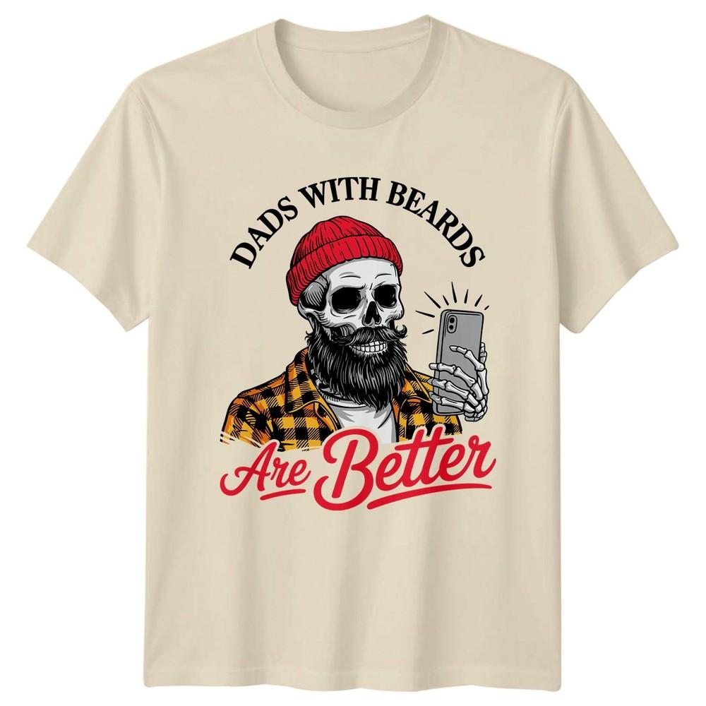 Dads With Beards Are Better Unisexs TShirt Hipster Skeleton Dad Fathers Day
