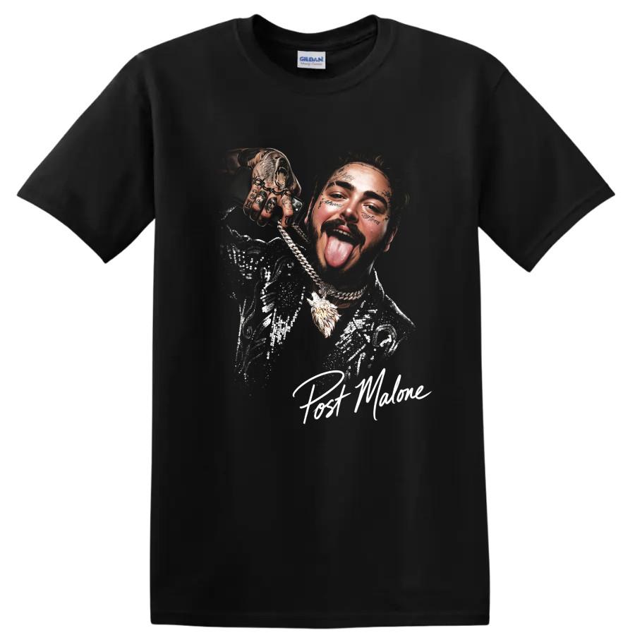 Post Malone T Shirt Music Portrait Halftone Celebrity Graphic Tee Gift Apparel