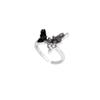 Dark Series Gravel Butterfly Ring: Sweet & Cool Hot Girl Style, High-End Open Index Finger Ring, Net Celebrity Design for Women.