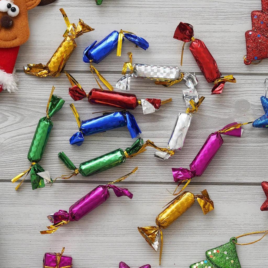 Multicolor Christmas Candy (Set of 12) Chocolate Toffee | Christmas Tree Decoration Items | Xmas Gifts Hanging Ornaments Props