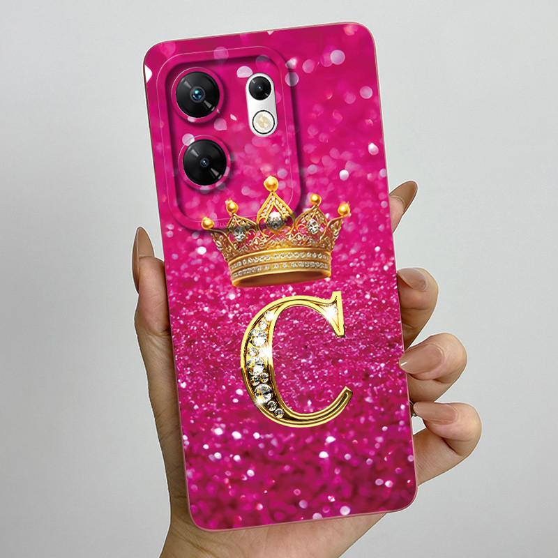 Case for infinix Zero 30 4G 5G Case X6731 Crown Letters Soft Silicone Shockproof Cover For Infinix Zero30 4g Cases X6731B Funda