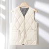 Premium Quilted Vest Button Model, Autumn and Winter Windproof, Cold and Warm Vest Women's Wear Casual Sports