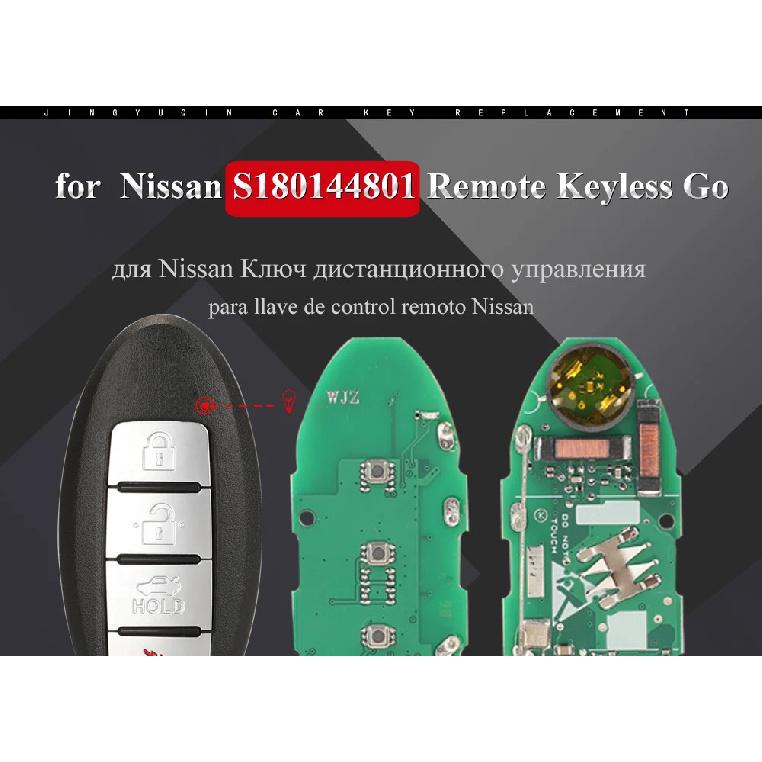 jingyuqin S180144801 Smart Keyless Remote Car Key For Nissan Altima Versa 2019 2020 433MHz 4A Chip Fob 285E3-6CA1A KR5TXN1