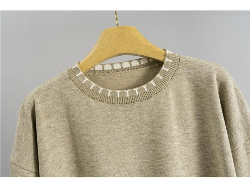 Women's Knitwear Set: Loose Long Sleeve Sweater & Wide Leg Pants, Spring/Autumn Fashion Two-Piece Set