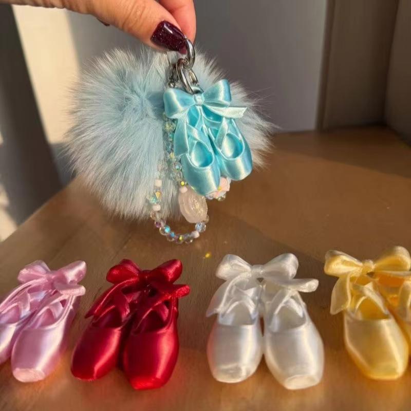 Ballet Shoes Keychain Cute Fashion Hanging Ornament 1Pcs Lightweight Keyring Pendant for Luggage Tag Decor Ballet Class Reward Gift