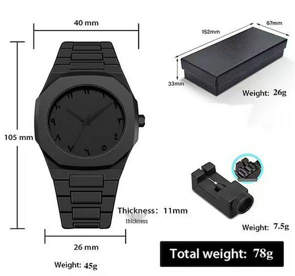 

Черные пластиковые мужские часы с арабскими цифрами и застежкой-бабочкой