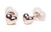 10K Pink Gold Earrings 4mm Heart T-jms (10K PG)