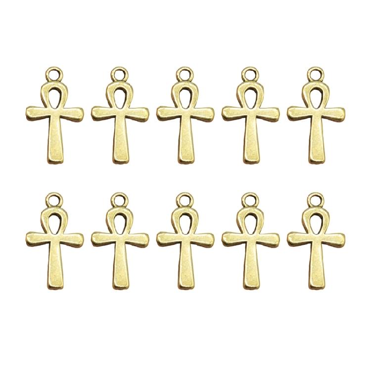10Pcs/pack Lightweight Faith Symbol Pendant Alloy Necklace Earrings Jewelry Crucifix Pendant Charm For Daily Outfits