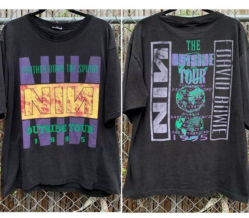 

1995 Nine Inch Nails & David Bowie The Outside Tour T Shirt Full Size S-5XL Unisex T-Shirt XXL