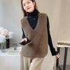 Autumn Winter Faux Mink Knit Vest Sweater Women Sleeveless Loose Short Outerwear Korean Style Fashionable