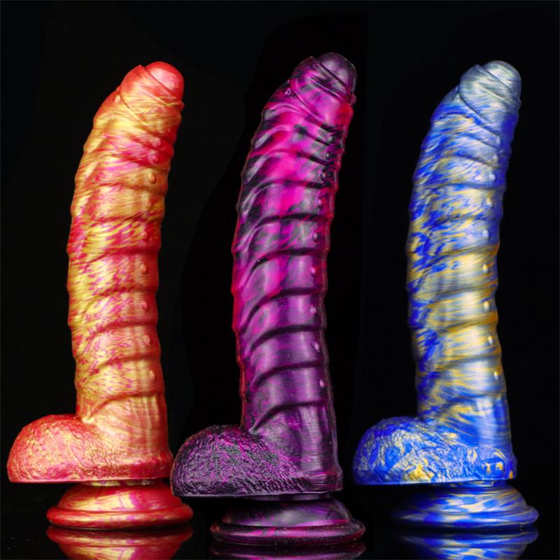 Caterpillar Soft Silicone Mixed Color Heteromorphic Dildo Female Masturbation Sm Sex Toys Adult Products