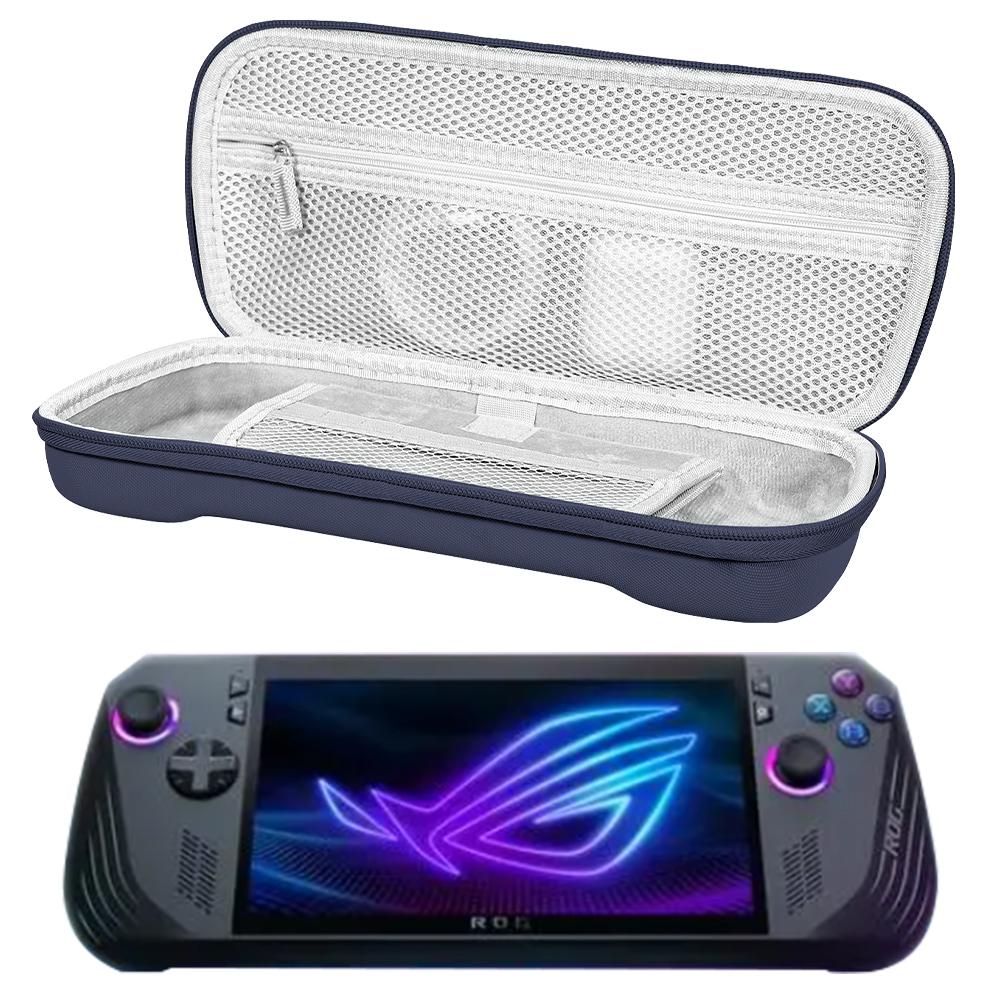 Portable Storage Bag PU Leather Protective Travel Case Anti-Scratch Storage Case for Rog Ally X Gaming Handheld and Accessories