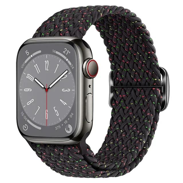 Braided Solo Loop For Apple Watch Ultra Band 40mm 44mm 41mm 38mm 49mm 45mm Elastic Nylon Bracelet iWatch Series 9 8 7 3 Se Strap