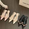 French Fairy High Heels Bag Head Sandals Women's Shoes 2025 New Summer with Skirt New Chinese Pointed Single Shoes