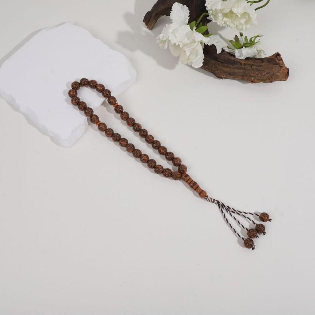 Imitation Wood 33-Bead Handheld Muslim Prayer Rosary Bracelet
