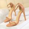 Women Summer 8cm 11cm High Heels Fetish Sandals Gladiator Platform Strap Glossy Leather Sandles Lady Nude Low Heels Party Shoes