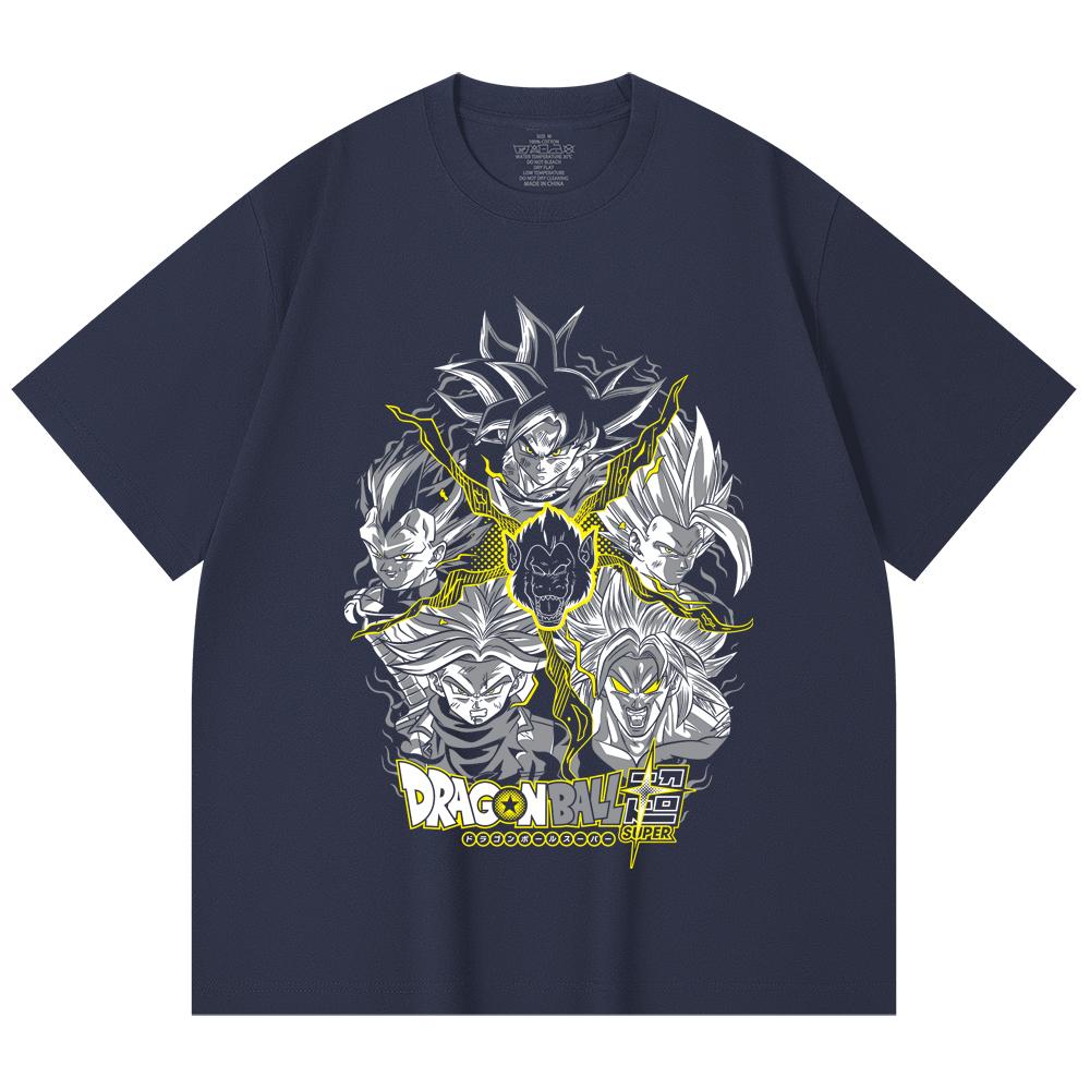 230 Gsm 100% Cotton Dragon Ball V49 Super Saiyan Print Unisex Heavy Cotton T Shirt