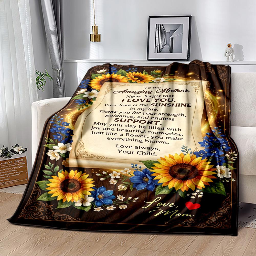 Mother's Love And Sunshine Blanket Suitable for Sofas,travel, Living Rooms Also a Good Gift for Friends and Family Suitable for All Seasons.