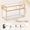 18/24 Grid Lipstick Holder Transparent Glass Cosmetics Storage Box Lipstick Nail Polish Display Rack Tabletop Organizer