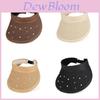 Summer Straw Wide Brim Hat With Pearl Accents For Beach And Outdoor Sun Protection