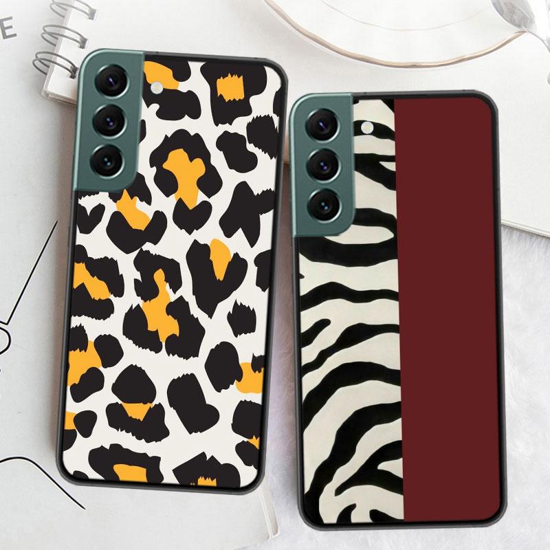 Leopard Print Pink Phone Case For Samsung Galaxy S22 S25 Ultra S21 S10 Plus S26 Edge S20 S23 S24 FE Cover Silicone Soft TPU
