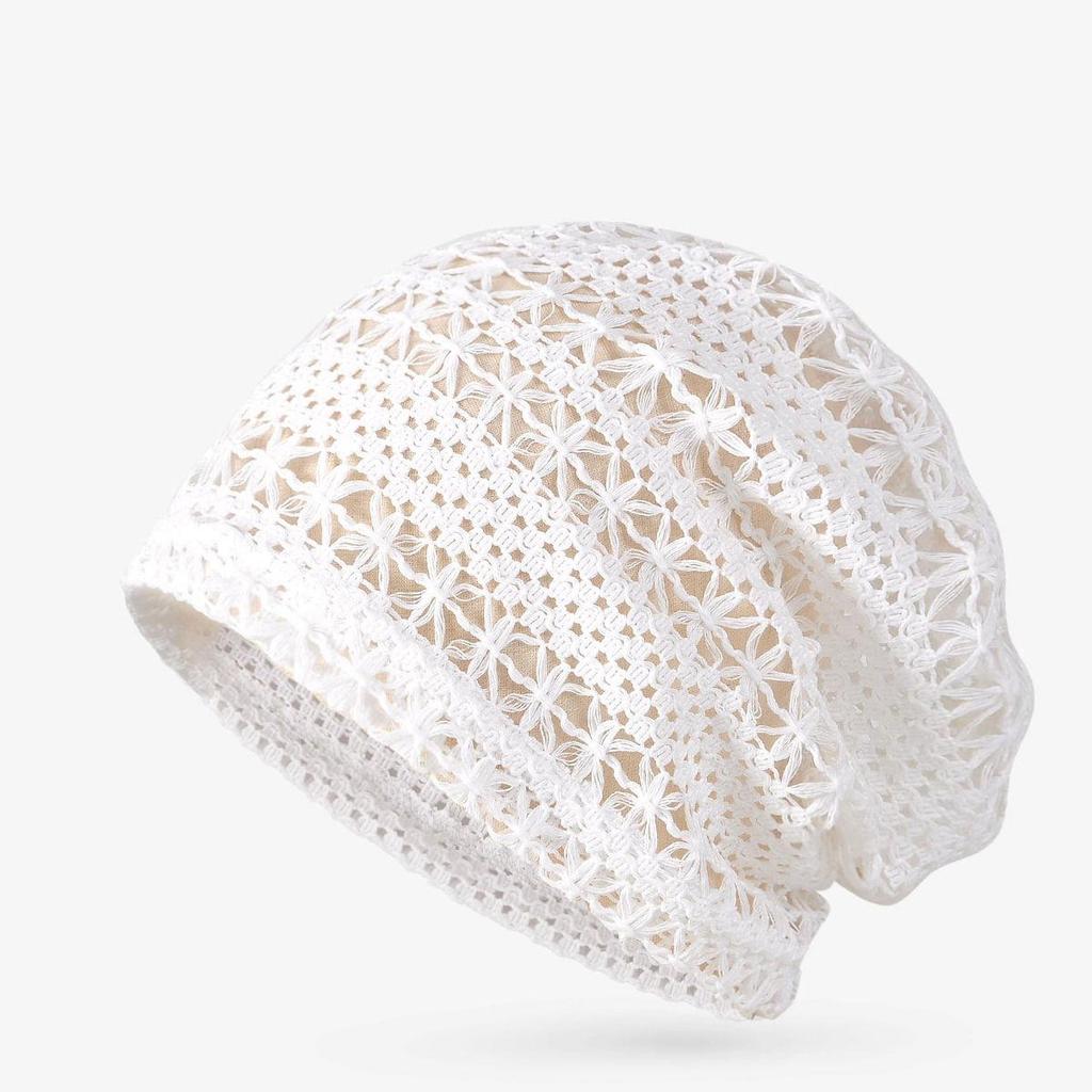 Spring and Summer Lace Mesh Baotou Hat Women's Hollow Breathable Thin Single-layer Stacking Hat