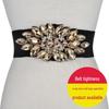 Women's Wide Rhinestone Stretch Belt – Elastic Waistband for Skirts