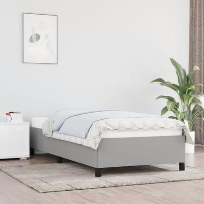Vidaxl Bed Frame Without Mattress, Light Gray, 90X200 Cm, Upholstered