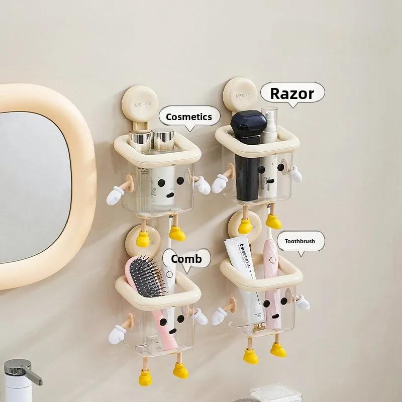 Non Perforated Home Toothpaste Toothbrush Corner Rack Toilet Storage Rack Shoe Storage Wall Mounted Drain Hook Towel Rack