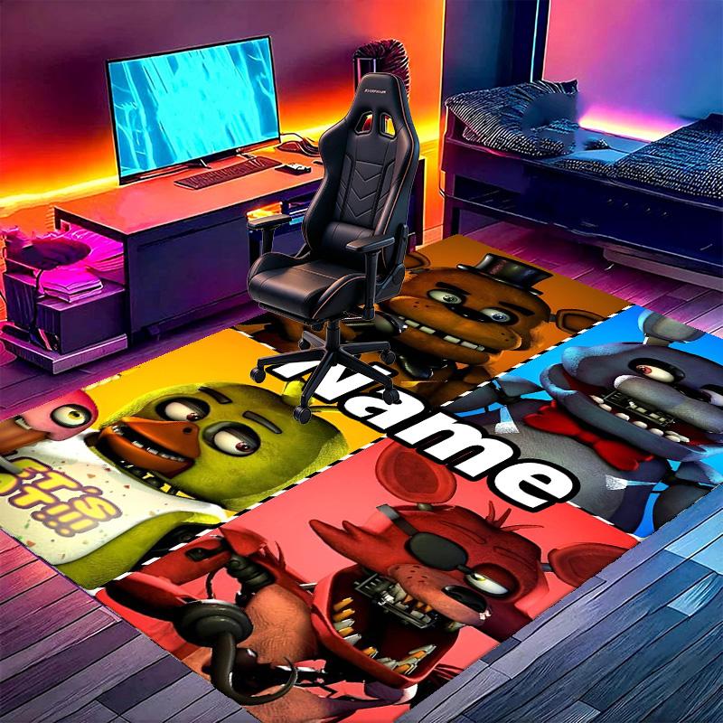 Custom Name Personalized Five Nights at Freddy's Print Carpet, Versatile Home Decor Rug, for Playroom, Apartment, Balcony, Entryway, Hallway Gift