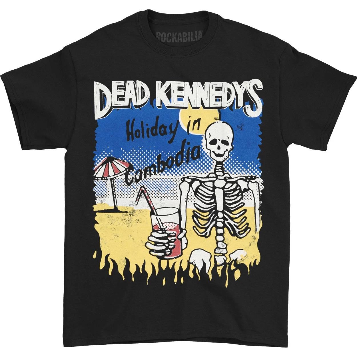 Men s Dead Kennedys Cambodian Skeleton T-shirt Medium Black L