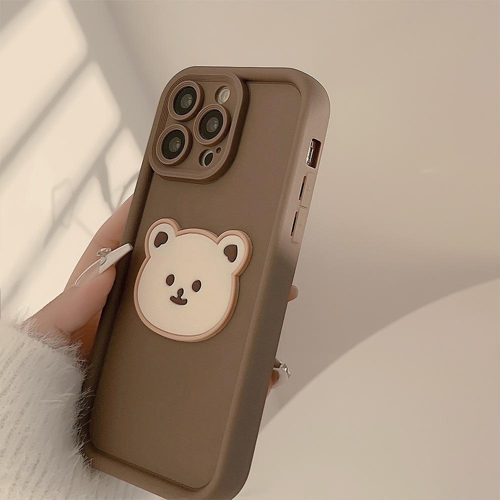 Applicable To 15 IPhone 17 Three-dimensional Bear 15pro Max Doll 13 Cartoon 16 All Inclusive XR