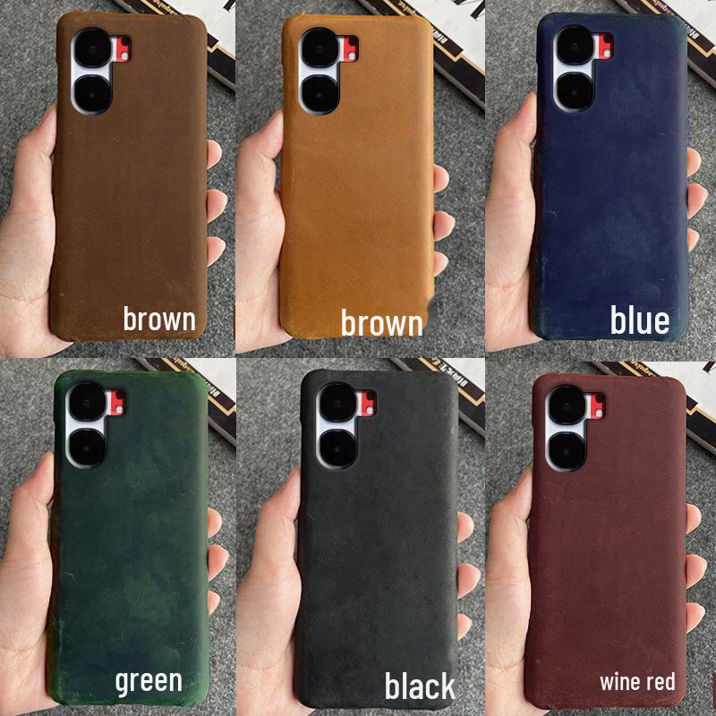 iQOO Neo9 Cowhide Leather Half-Cover Protective Case Neo9Pro
