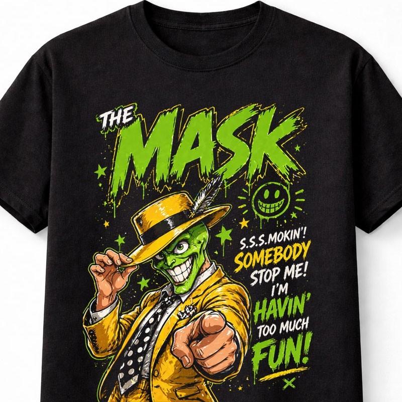 The Mask Smokin Somebody Stop Me Funny 90s Movie Unisex TShirt