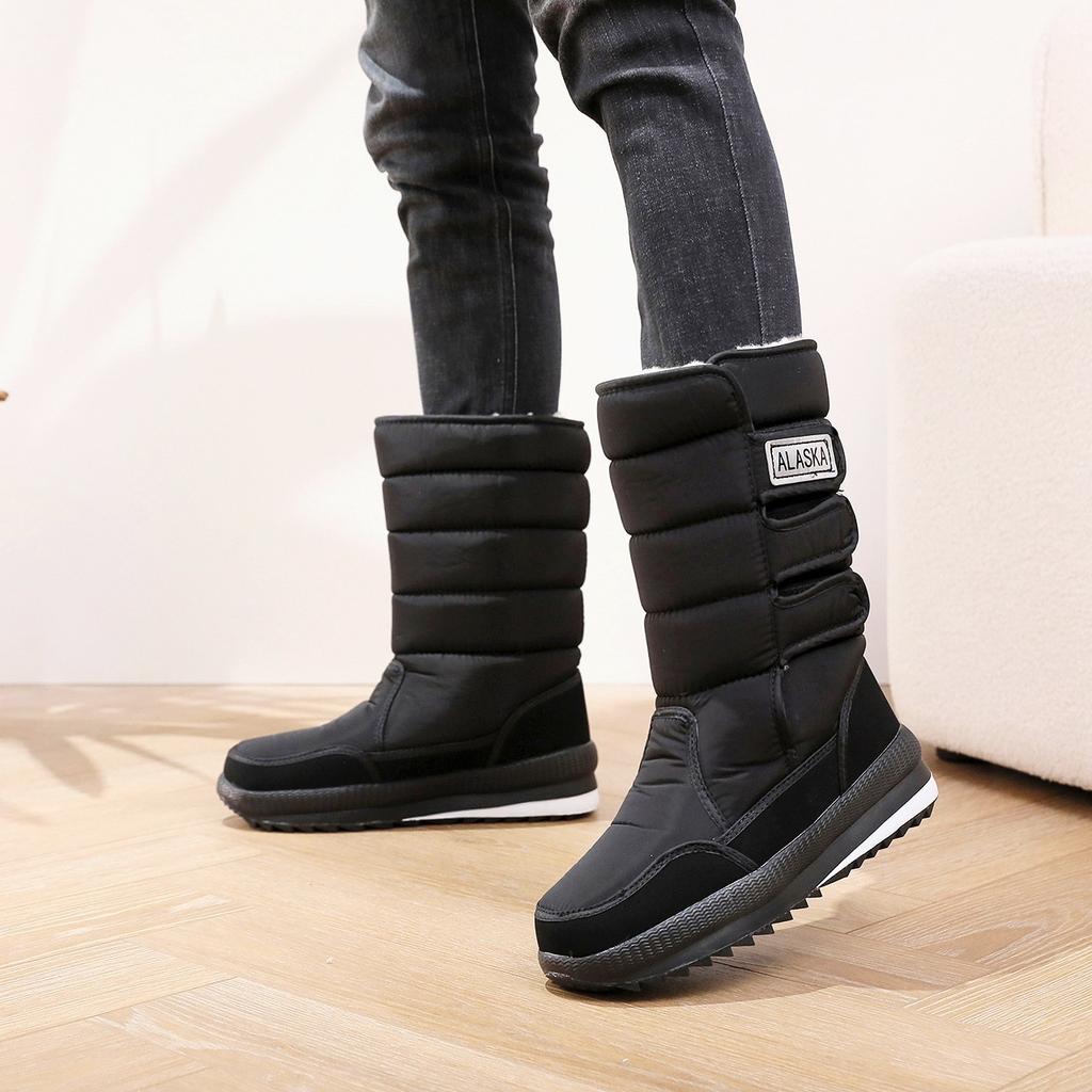 Winter Shoes Women Boots Big Size 36-45 Men Mid-Calf Snow Boots Women Waterproof Platform Couples Botas