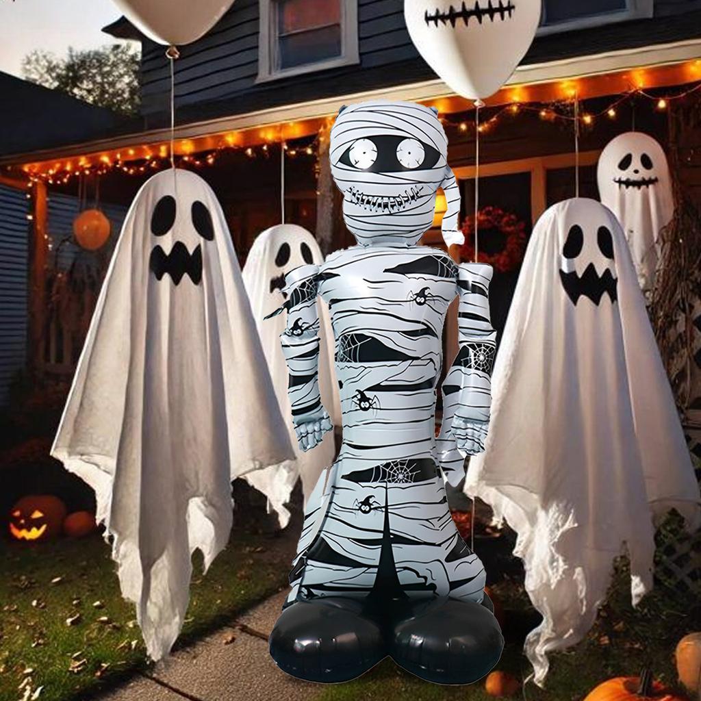 1pc Standing Large Mummy Foil Balloon, Horror Theme Props, Suitable for Halloween Party Decoration, Horror Theme, Ghost Party