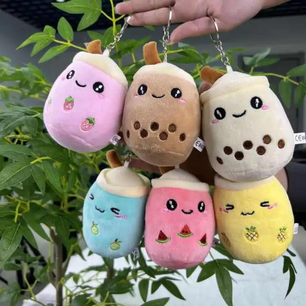 12cm Cute Milk Tea Cup Plush Toys, Soft Stuffed Kawaii Boba Plushies Design, For Kids Girls Backpack Pendant Keychain Decoration