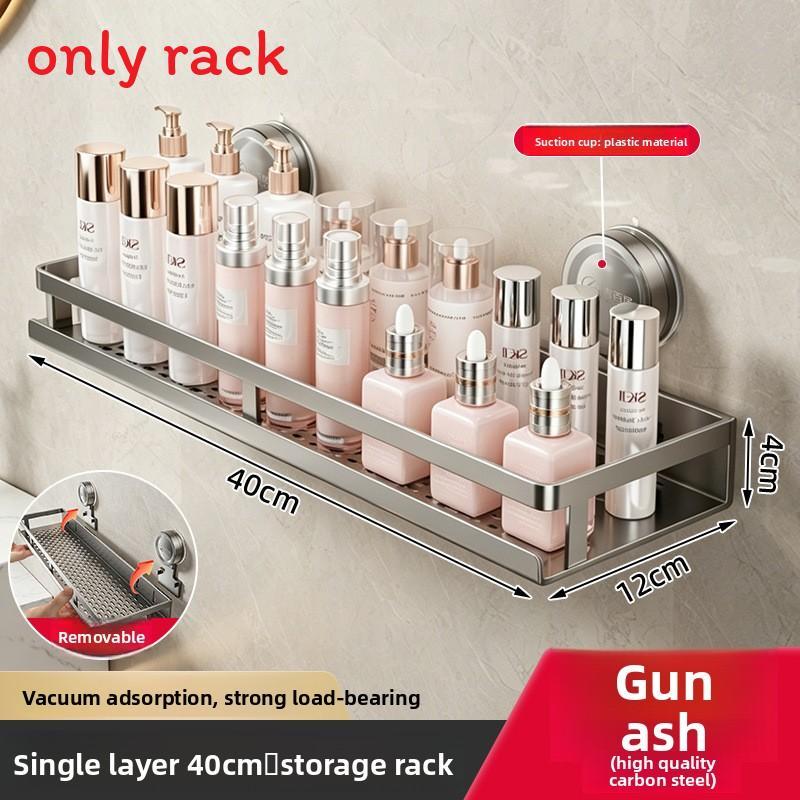 Wall Mount Suction Cup Towel Rack With Hooks For Bathroom Shower And Vanity Use